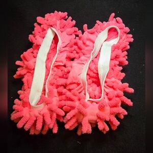 Microfiber Mop Slippers - Coral Pink Cleaning Shoe Covers